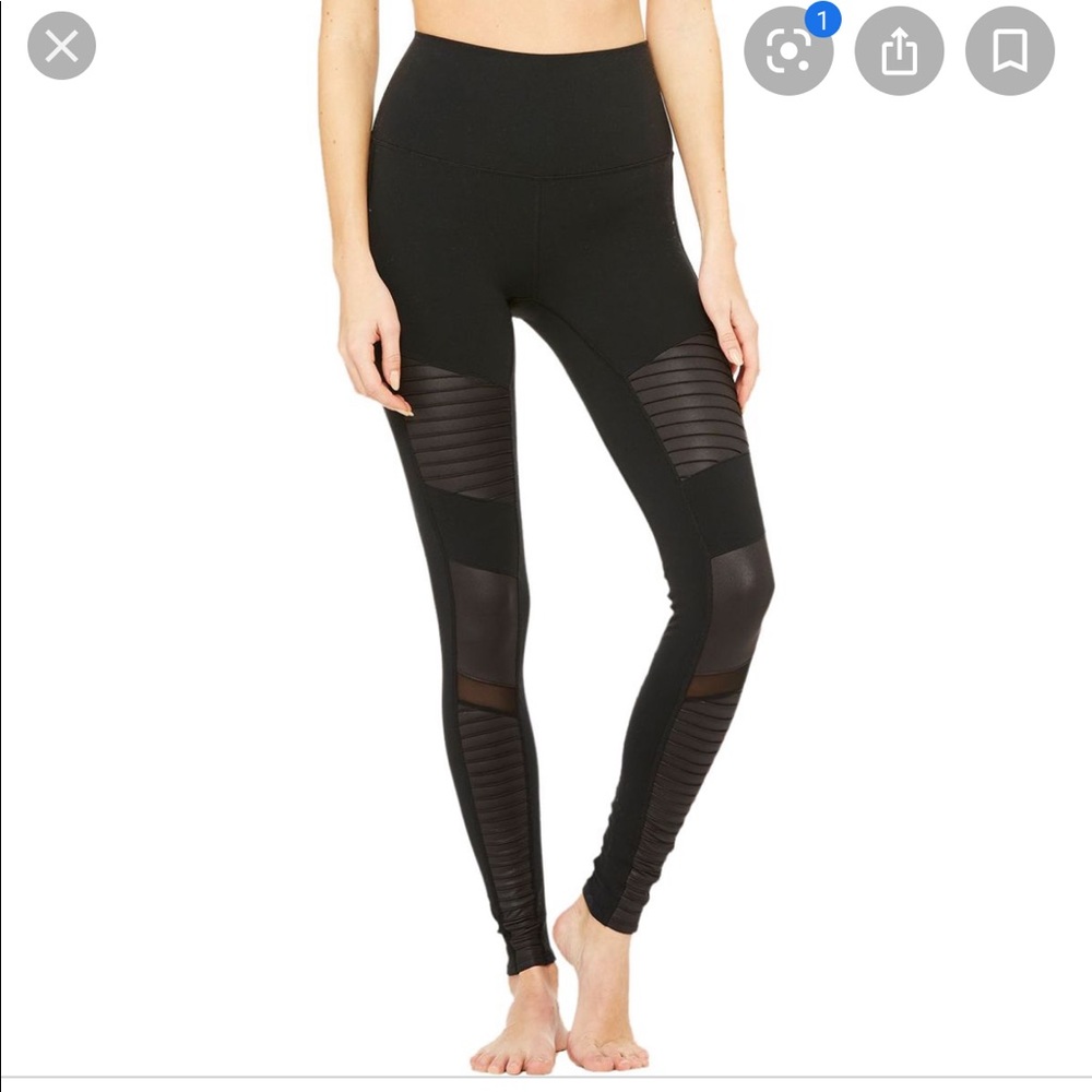 ALO Black Motorcycle Leggings
